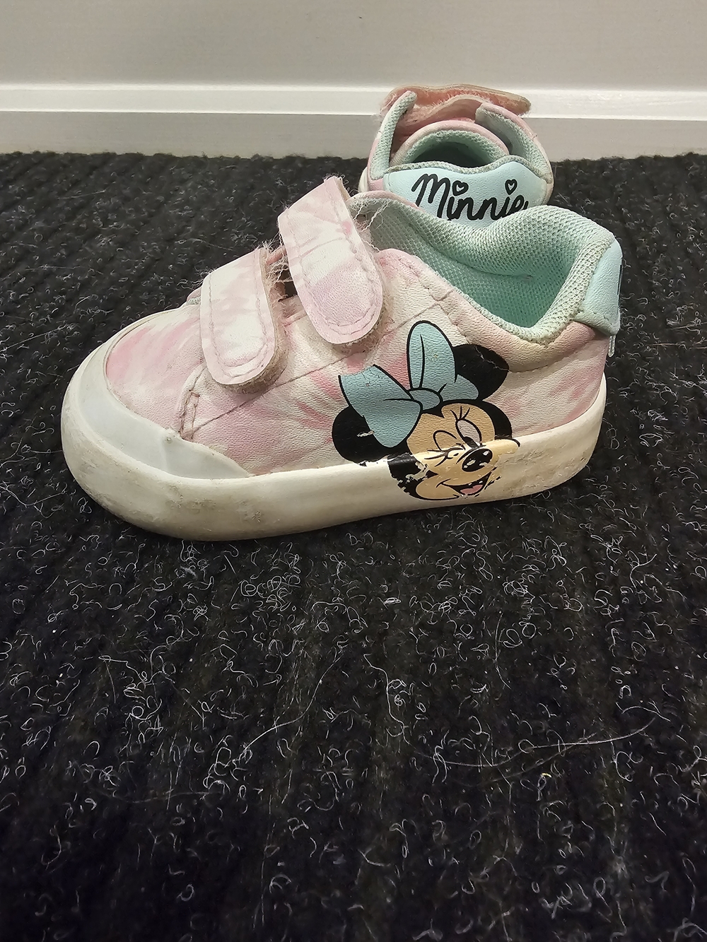 H&M Disney Baby Minnie Mouse Pink and Light Blue Velcro Sneakers